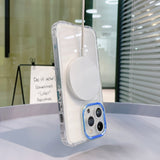 Husa MagSafe Silicone pentru iPhone 13 Pro Max, Flippy, Transparenta, Magnetica, Extra Protectie Camera Albastru - vivimall.ro