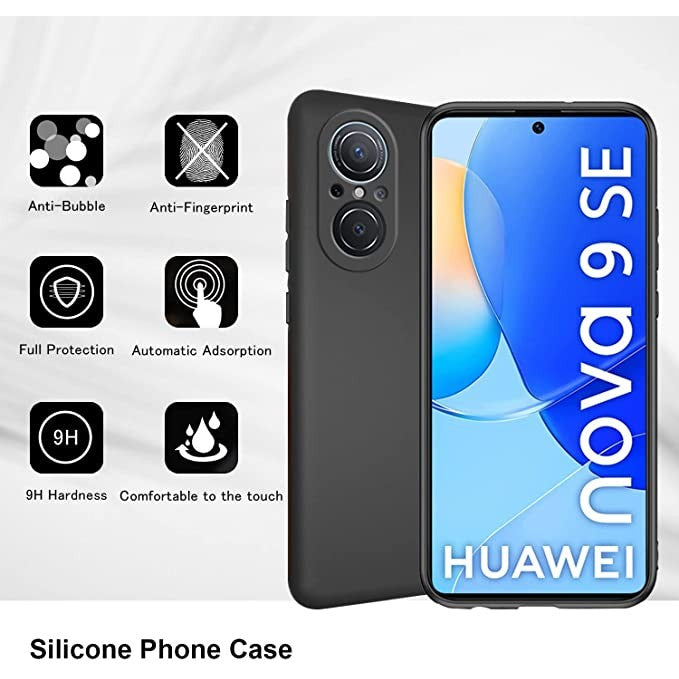 Husa Matte TPU pentru Huawei NOVA 9 SE, Flippy, Silicon Slim, Protectie Antisoc, Negru - vivimall.ro