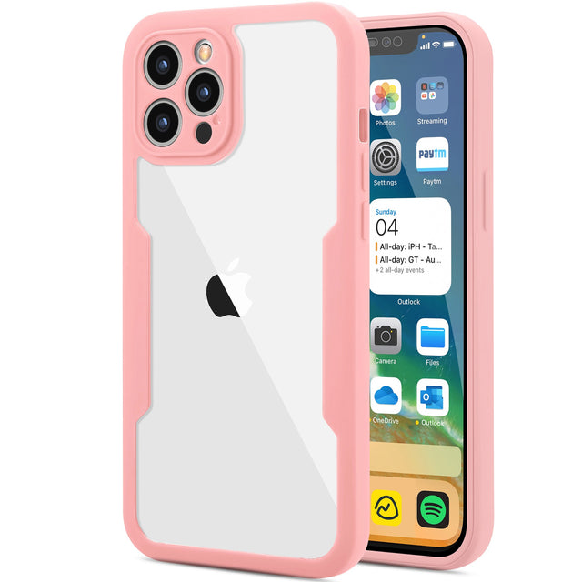 Husa Max Defence pentru iPhone 11 Pro, Bumper Roz, Fata Dubla Transparenta, Protectie Antisoc Full 360 ( fata, spate, margini ), Flippy - vivimall.ro