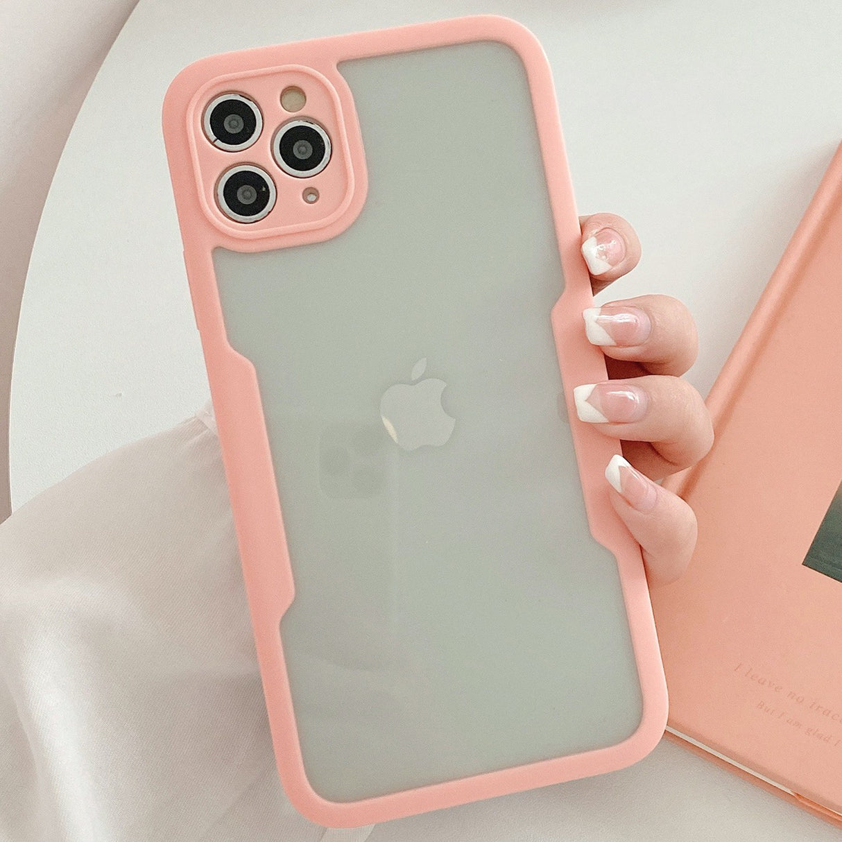 Husa Max Defence pentru iPhone 13, Bumper Roz, Fata Dubla Transparenta, Protectie Antisoc Full 360 ( fata, spate, margini ), Flippy - vivimall.ro