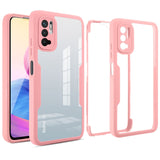 Husa Max Defence pentru iPhone 13 Pro, Bumper Roz, Fata Dubla Transparenta, Protectie Antisoc Full 360 ( fata, spate, margini ), Flippy - vivimall.ro