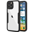 Husa Max Defence pentru iPhone 13 Pro Max, Bumper Negru, Fata Dubla Transparenta, Protectie Antisoc Full 360 ( fata, spate, margini ), Vivimall - vivimall.ro