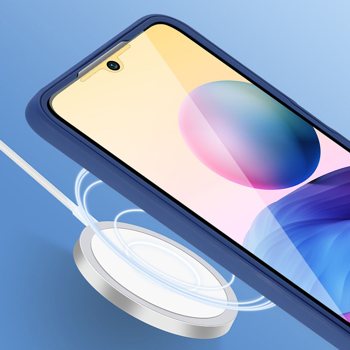 Husa Max Defence pentru Samsung Galaxy A02s/ A03s, Bumper Albastru, Fata Dubla Transparenta, Protectie Antisoc Full 360 ( fata, spate, margini ), Flippy - vivimall.ro