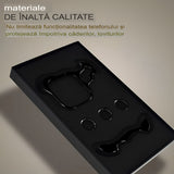 Husa Metalica Compatibila cu iPhone 15 Pro, Protectie pentru Colturile Telefonului si Camera, Lentile pentru Obiective, Aliaj, Antisoc, Antizgariere, Negru - vivimall.ro