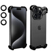 Husa Metalica Compatibila cu iPhone 15 Pro, Protectie pentru Colturile Telefonului si Camera, Lentile pentru Obiective, Aliaj, Antisoc, Antizgariere, Negru - vivimall.ro