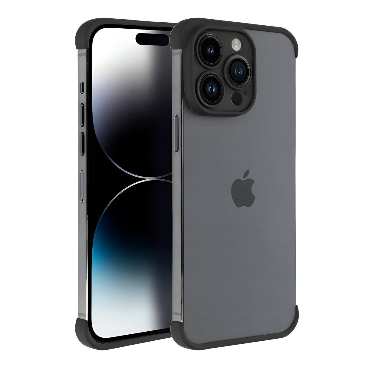 Husă TPU Edgeless iPhone 15 Pro negru mat – acces liber la porturi și butoane laterale