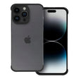 Husă TPU Edgeless neagră mată pentru iPhone 15 Pro, protecție colțuri și cameră, vedere frontală