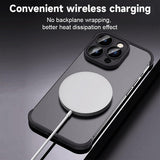Husa Metalica Edgeless  Compatibila cu iPhone 15 Pro Max, Vivimall, Protectie pentru Colturi si Camera, Aliaj, Antisoc, Antizgariere, Negru Metalizat - vivimall.ro
