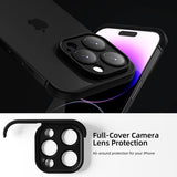 Husa Metalica Edgeless  Compatibila cu iPhone 15 Pro Max, Vivimall, Protectie pentru Colturi si Camera, Aliaj, Antisoc, Antizgariere, Negru Metalizat - vivimall.ro