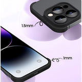 Husa Metalica Edgeless  Compatibila cu iPhone 15 Pro Max, Vivimall, Protectie pentru Colturi si Camera, Aliaj, Antisoc, Antizgariere, Negru Metalizat - vivimall.ro