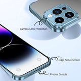 Detaliu finisaj mat antiamprentă capac metalic iPhone 16 albastru, aliaj aluminiu