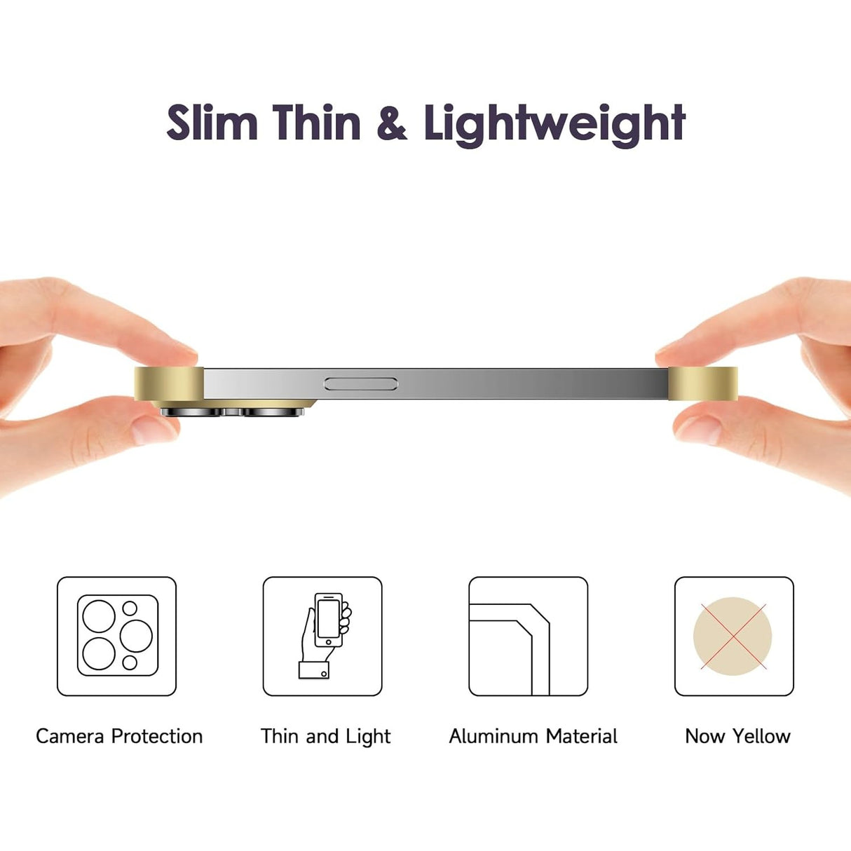 Detaliu textură aliaj aluminiu auriu husă edgeless iPhone 16, finisaj antizgariere
