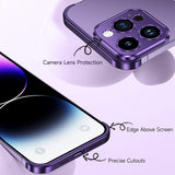 Set complet husă metalică Edgeless iPhone 16 Plus: colț superior, inferior și cameră, mov