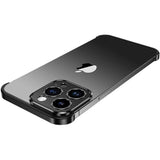 Capac metalic negru pentru colțul superior al iPhone 16 Plus, detaliu aliaj aluminiu antizgariere