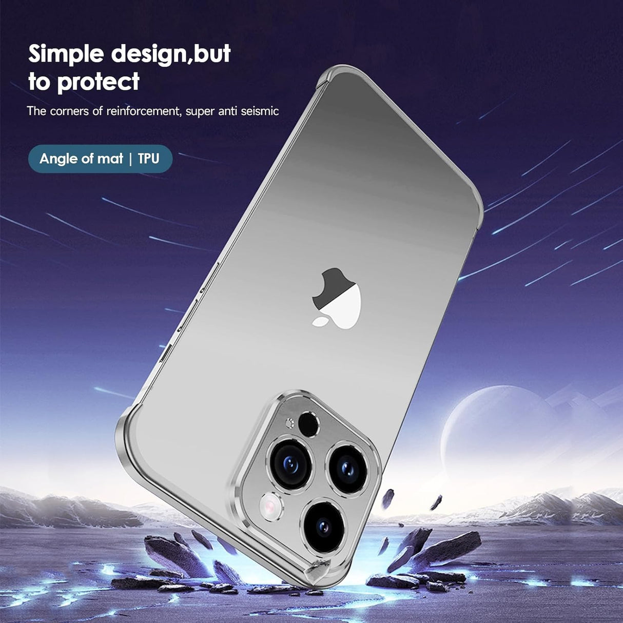 Set complet husă metalică iPhone 16 Plus – capace colțuri și cameră, Argintiu Titan