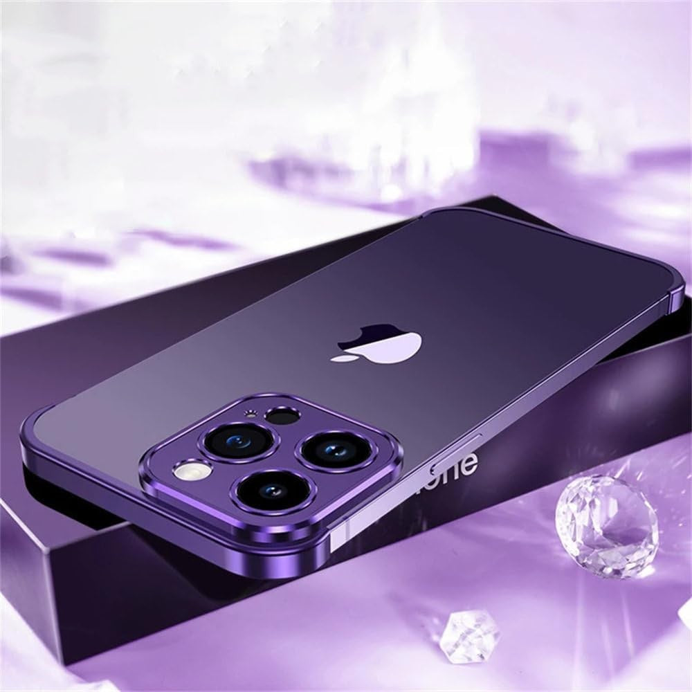 Protecție metalică colț inferior iPhone 16 Pro, design edgeless, vedere din spate