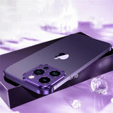Protecție metalică colț inferior iPhone 16 Pro, design edgeless, vedere din spate