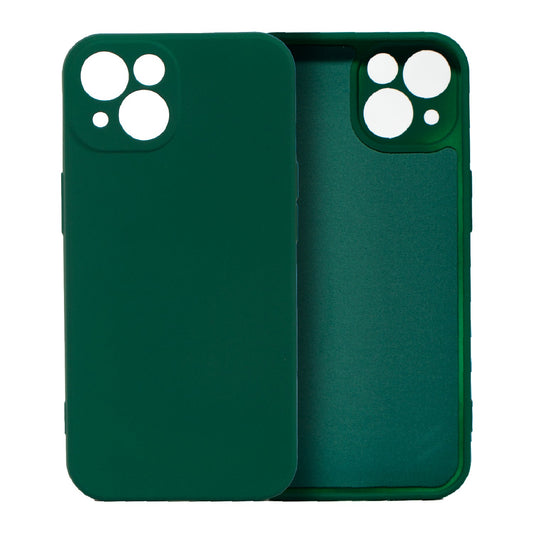 Husă Samsung Galaxy A3 4G din silicon lichid verde închis, vedere frontală, protecție antisoc Liquid Silicone
