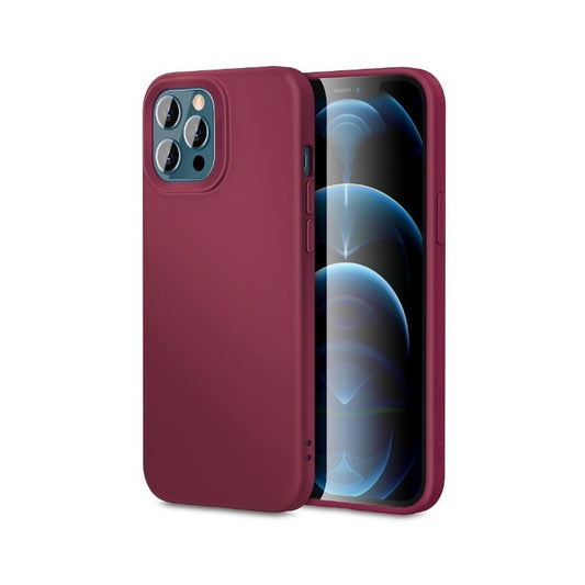 Husa pentru Apple iPhone 14 Vivimall, Liquid Silicone, cu Microfibra pe interior, Protectie Antisoc, Wine red, Claret - vivimall.ro