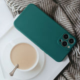 Husa pentru Apple iPhone 14 Plus Flippy, Liquid Silicone, cu Microfibra pe interior, Protectie Antisoc, Dark Green, Verde inchis - vivimall.ro