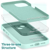 Husa pentru Apple iPhone 14 Plus Flippy, Liquid Silicone, cu Microfibra pe interior, Protectie Antisoc, Light Cyan - vivimall.ro