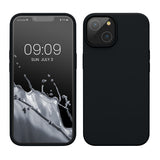 Husa pentru Apple iPhone 14 Plus Flippy, Liquid Silicone, cu Microfibra pe interior, Protectie Antisoc, Negru - vivimall.ro