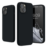Husa pentru Apple iPhone 14 Plus Flippy, Liquid Silicone, cu Microfibra pe interior, Protectie Antisoc, Negru - vivimall.ro