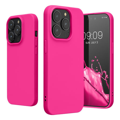 Husa pentru Apple iPhone 14 Plus Flippy, Liquid Silicone, cu Microfibra pe interior, Protectie Antisoc, Roz-Fuchsia - vivimall.ro