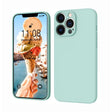 Husa pentru Apple iPhone 14 Pro Flippy, Liquid Silicone, cu Microfibra pe interior, Protectie Antisoc, Light Cyan - vivimall.ro