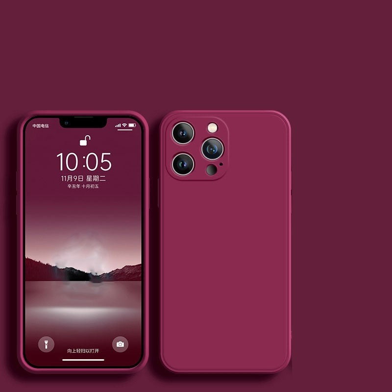 Husa pentru Apple iPhone 14 Pro Max Flippy, Liquid Silicone, cu Microfibra pe interior, Protectie Antisoc, Wine red, Claret - vivimall.ro