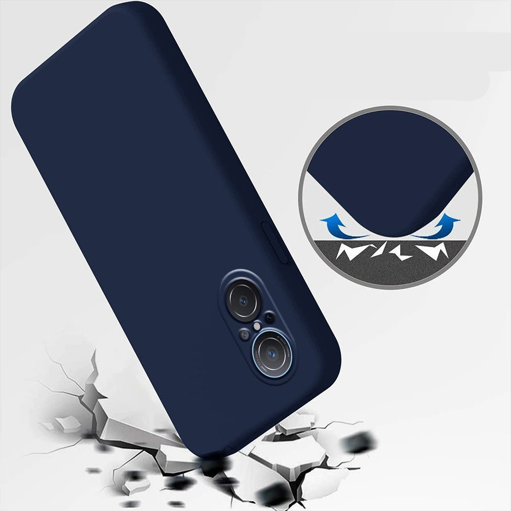Husa pentru Huawei NOVA 9 SE, Flippy, Liquid Silicone, cu Microfibra pe interior, Protectie Antisoc, Navy Blue - vivimall.ro