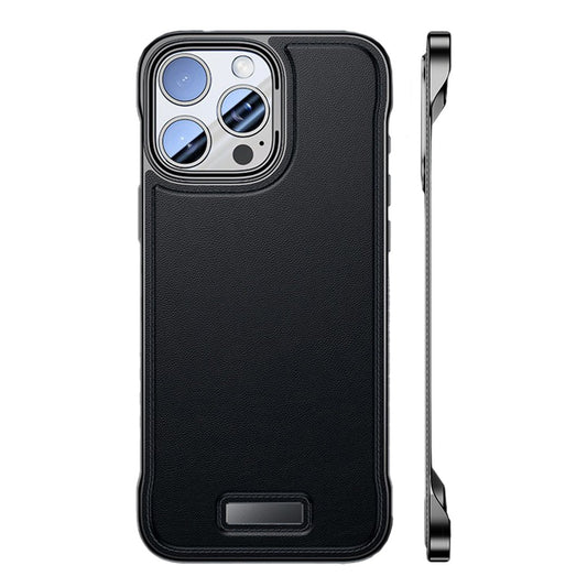 Husa pentru iPhone 16, husa de protectie pentru telefon, Vivimall, Design Modern fara margini,din Piele PU,  Subtire, Negru - vivimall.ro