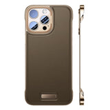 Husă iPhone 16 din piele PU Desert Gold, design subțire fără margini, vedere frontală