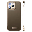 Husă iPhone 16 Pro din piele PU subțire, design fără margini, culoare Desert Gold, vedere frontală