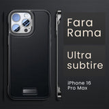Husa pentru iPhone 16 Pro Max, husa de protectie pentru telefon, Vivimall, Design Modern fara margini, din Piele PU, Subtire, Negru - vivimall.ro