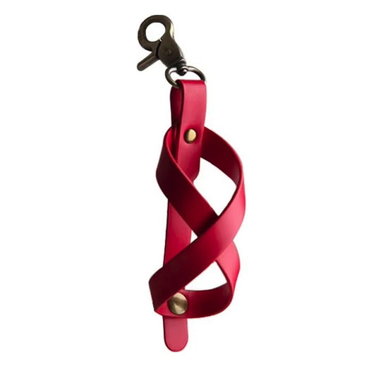 Husa pentru Kendama, Flippy, Husa de Depozitare pentru Kendama, din Piele Ecologica, Catarama cu Agatare pentru Transportare, Model Breloc 8, 12 x 6 cm, Rosu