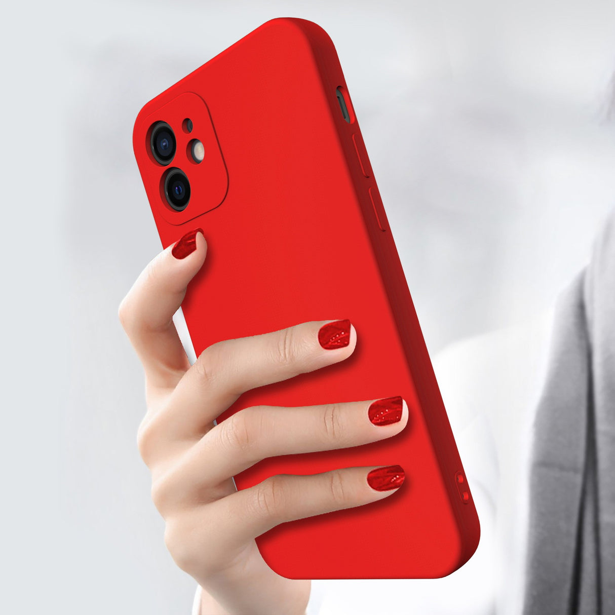 Husa pentru Samsung Galaxy S22 Ultra, Flippy, Liquid Silicone, cu Microfibra pe interior, Protectie Antisoc, Rosu - vivimall.ro