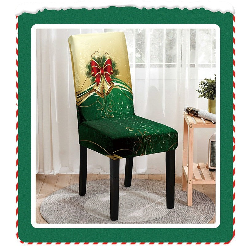 Husa pentru Scaun, Flippy, Tematica Craciun, Model 1 Clopotei, Verde/Auriu - vivimall.ro