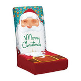 Husa pentru scaun, Vivimall, Tematica Craciun, Model 3 Merry Christmas, Alb/Albastru - vivimall.ro