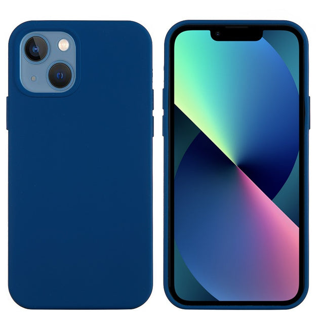 Husa protectie compatibila cu Apple iPhone 11 Liquid Silicone Case Albastru Inchis - vivimall.ro
