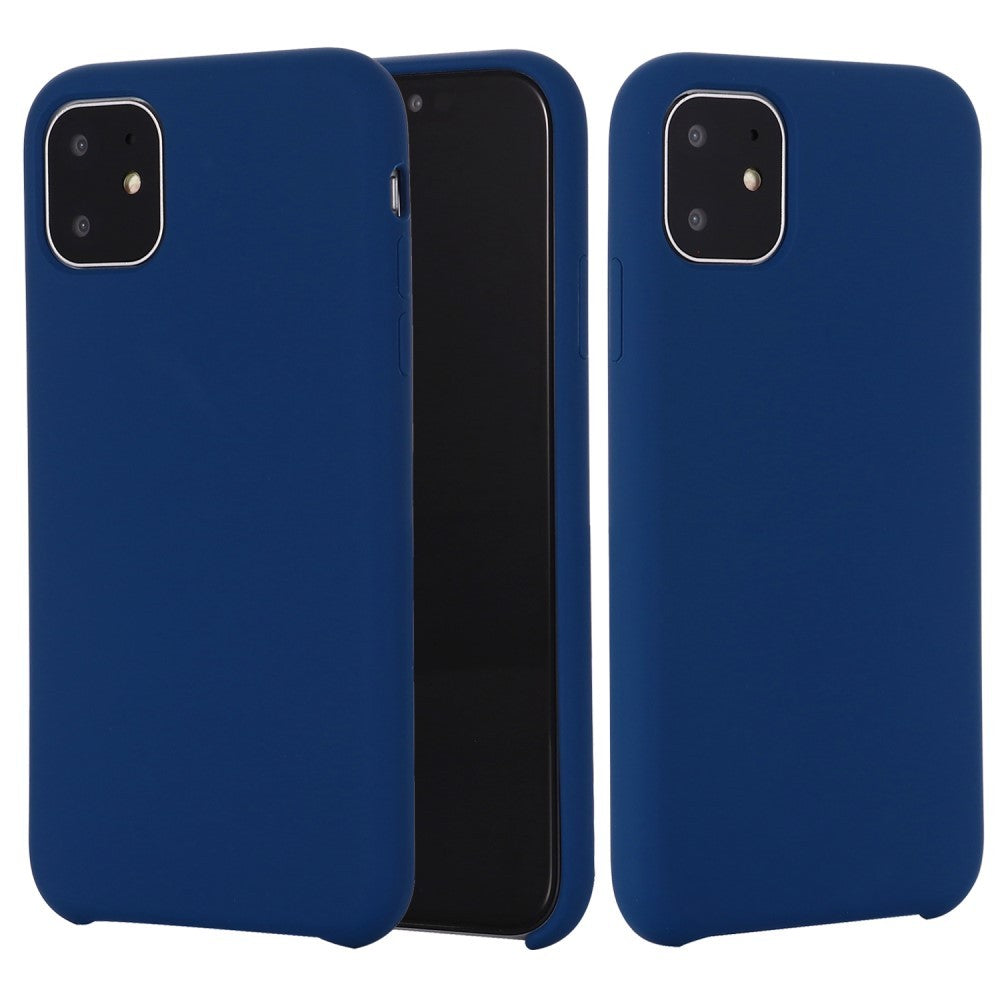 Husa protectie compatibila cu Apple iPhone 11 Pro Max Liquid Silicone Case Albastru inchis - vivimall.ro