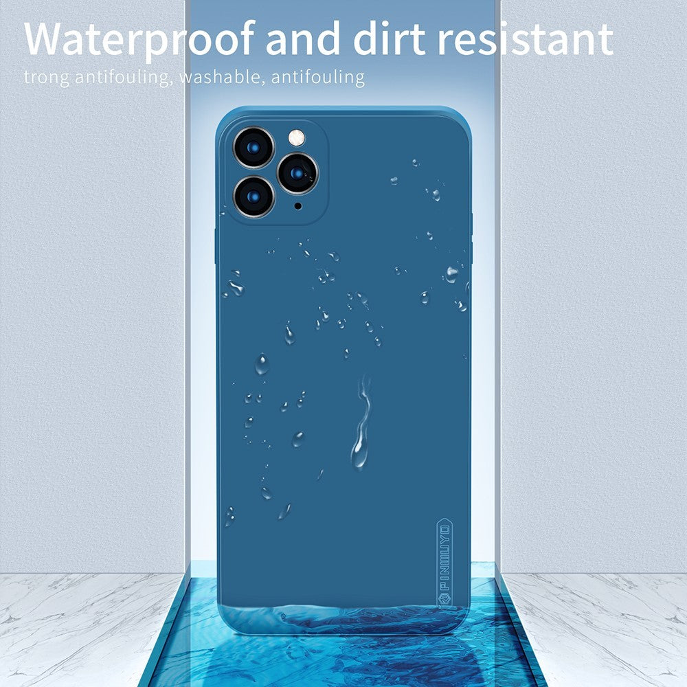 Husa protectie compatibila cu Apple iPhone 11 Pro Max Liquid Silicone Case Albastru inchis - vivimall.ro