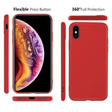 Husa protectie compatibila cu Apple iPhone X/XS Liquid Silicone Case Rosu - vivimall.ro