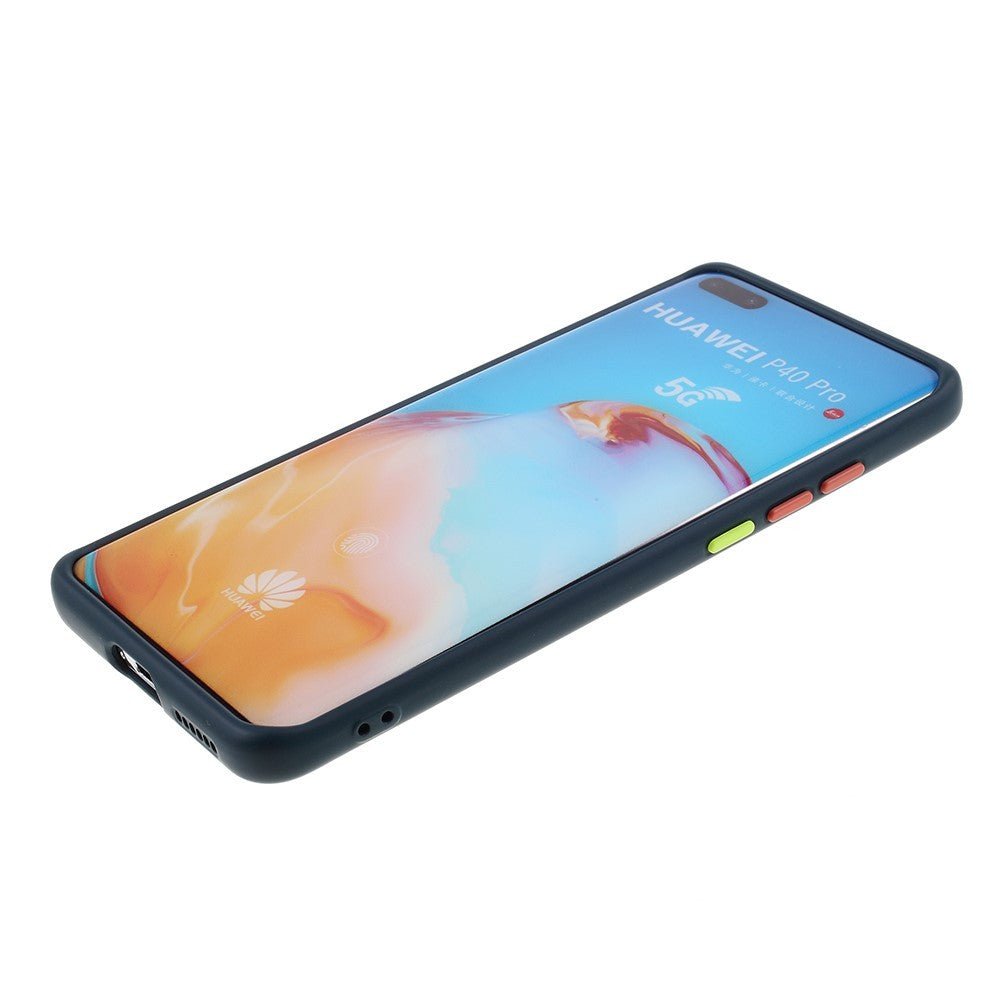 Husa protectie compatibila cu Huawei P40 Pro Liquid Silicone Case Albastru inchis - vivimall.ro