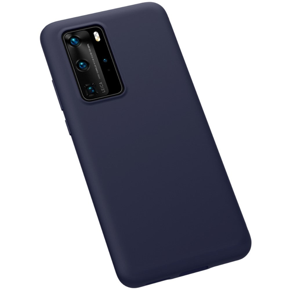 Husa protectie compatibila cu Huawei P40 Pro Liquid Silicone Case Albastru inchis - vivimall.ro