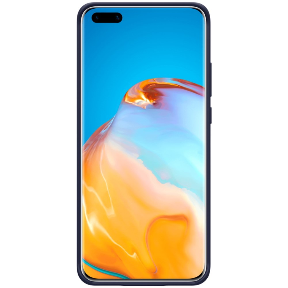 Husa protectie compatibila cu Huawei P40 Pro Liquid Silicone Case Albastru inchis - vivimall.ro