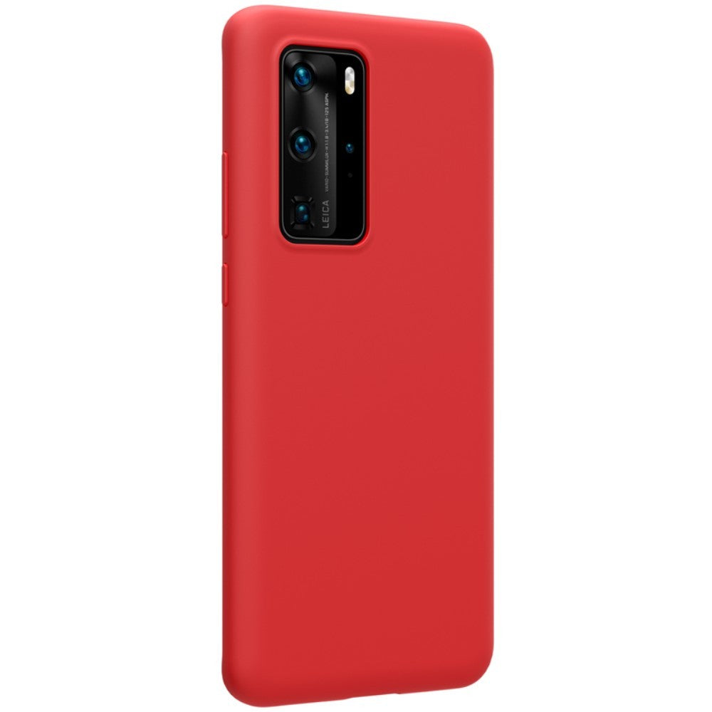 Husa protectie compatibila cu Huawei P40 Pro Liquid Silicone Case Rosu - vivimall.ro