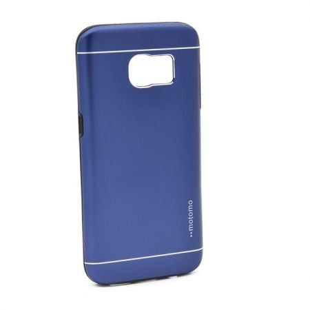 Husă de protecție Motomo V2 albastru montată pe Samsung Galaxy S6 Edge Plus, vedere spate