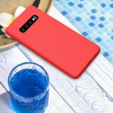 Husa protectie compatibila cu Samsung S10 Liquid Silicone Case Rosu - vivimall.ro