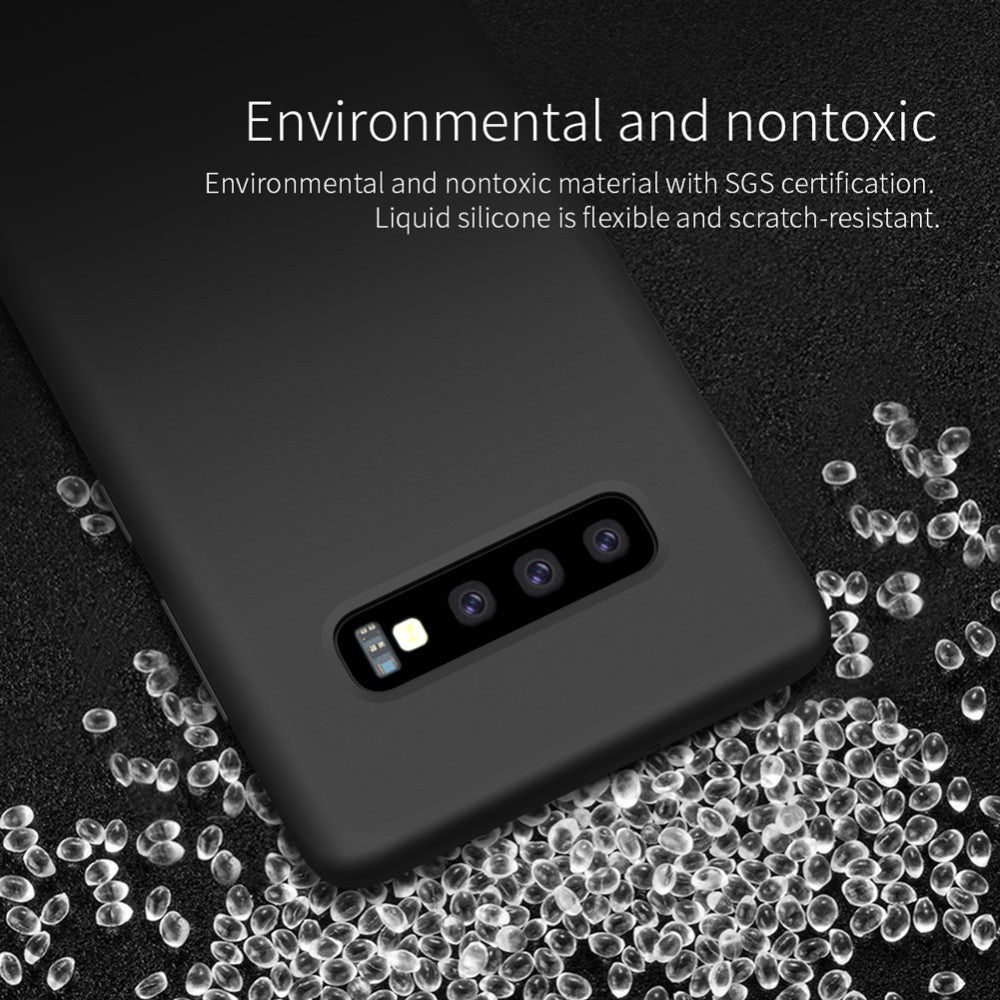 Husa protectie compatibila cu Samsung S10 Liquid Silicone Case Rosu - vivimall.ro